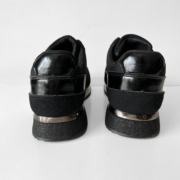 NEW! Black Wedge Slip On Sneakers, Size 38 - Picture 5 of 10